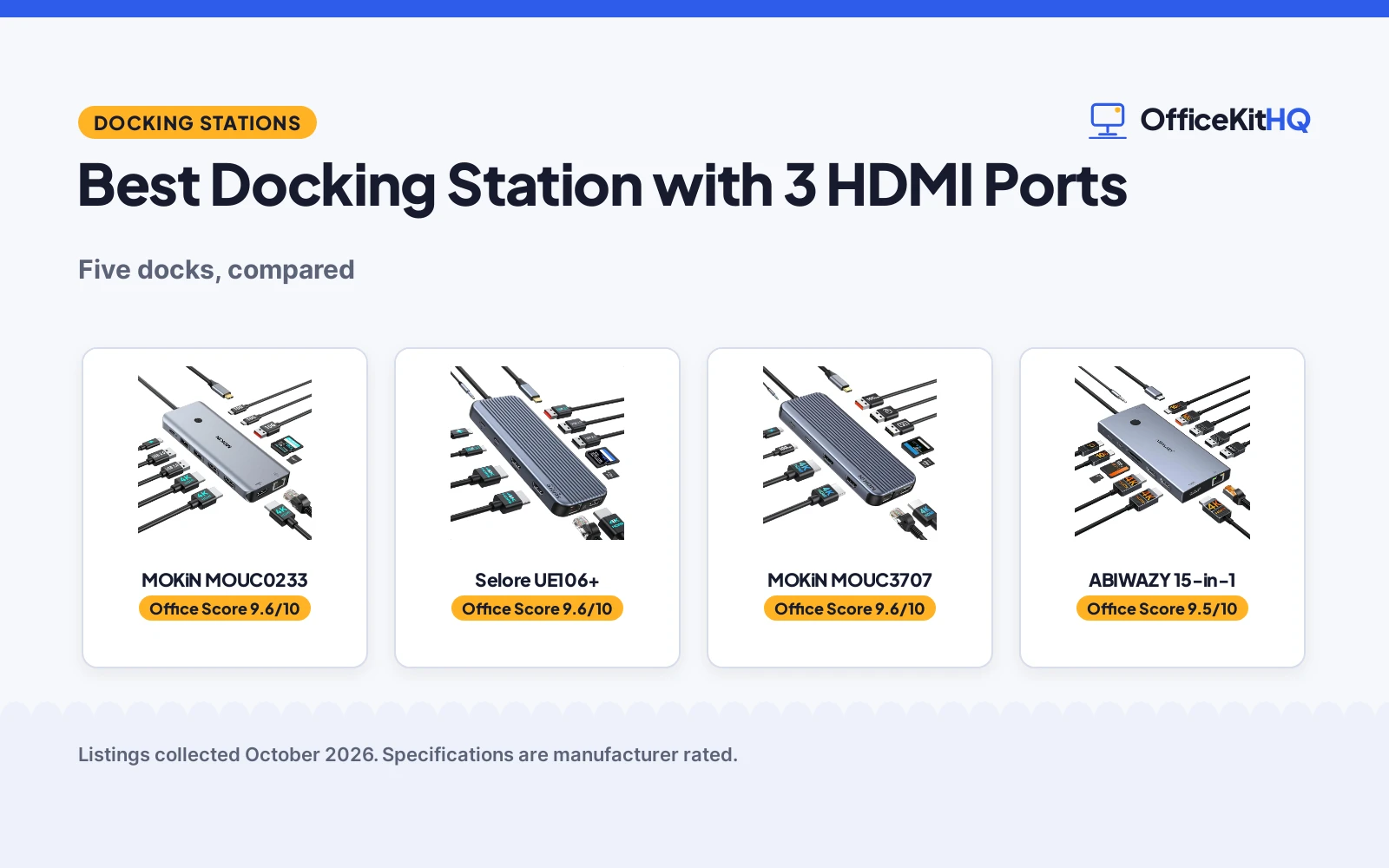 Best Docking Station with 3 HDMI Ports (2026): 5 Docks Compared