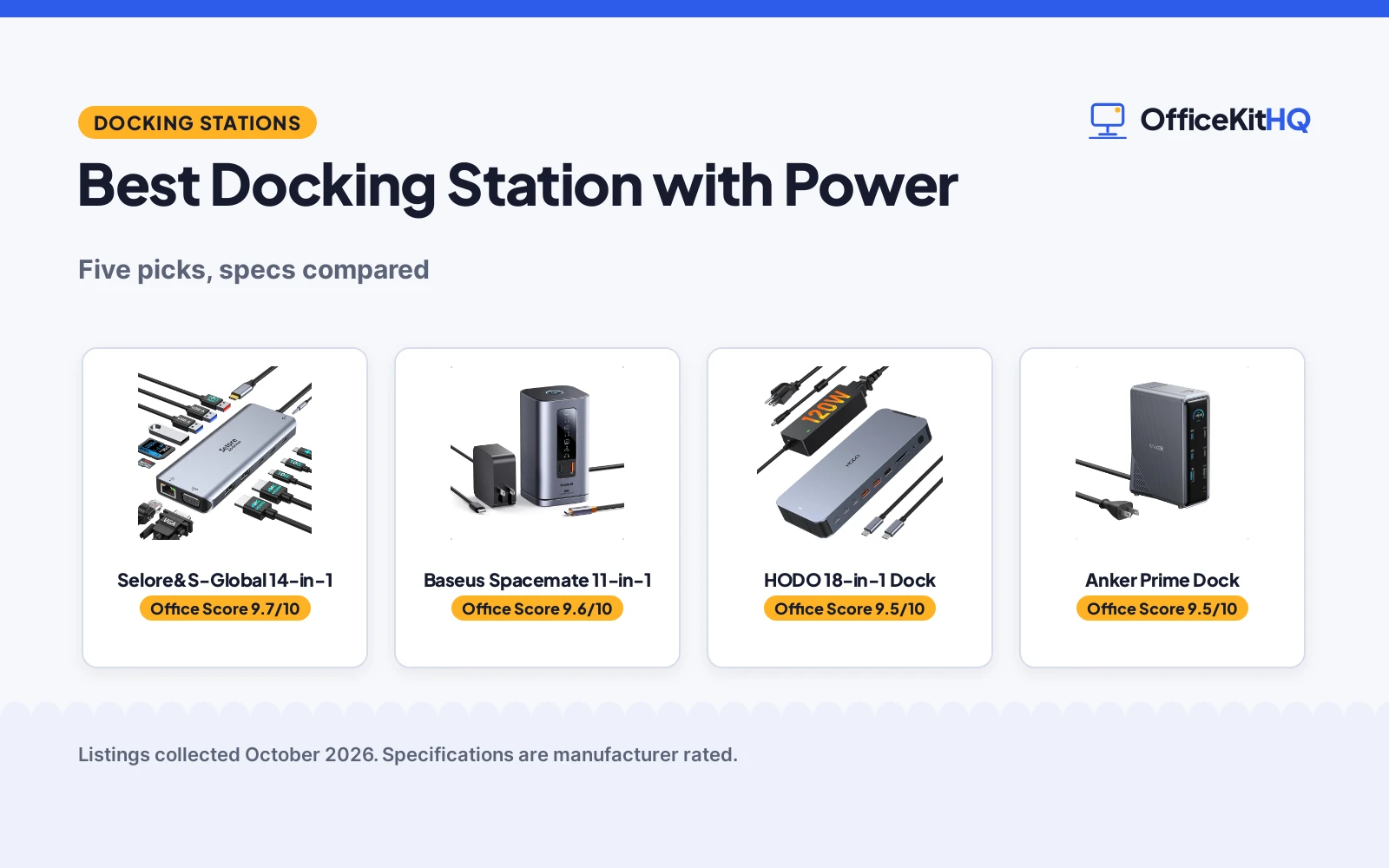 Best Docking Station with Power (2026): 5 Docks Compared