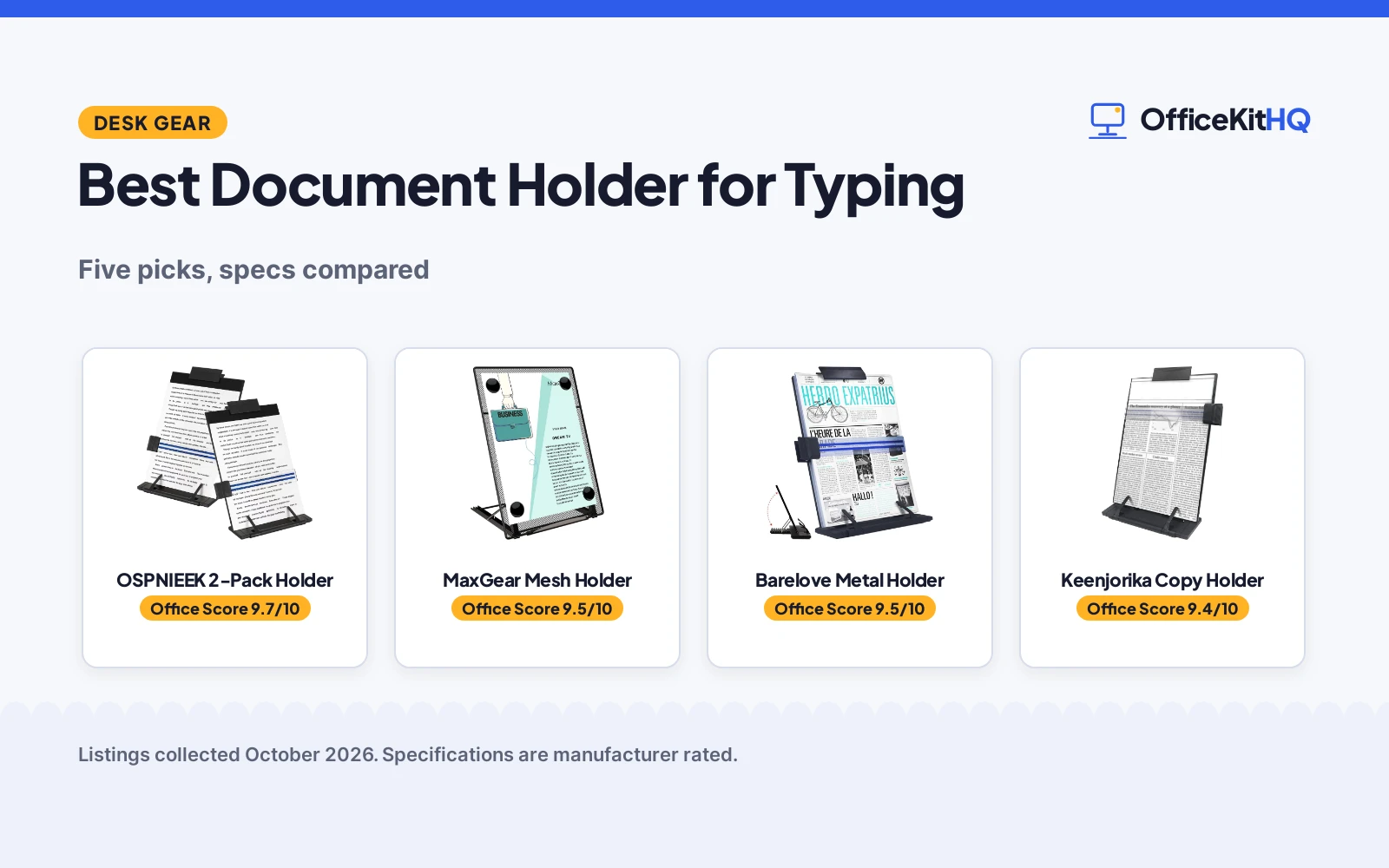 Best Document Holder for Typing (2026): 5 Compared