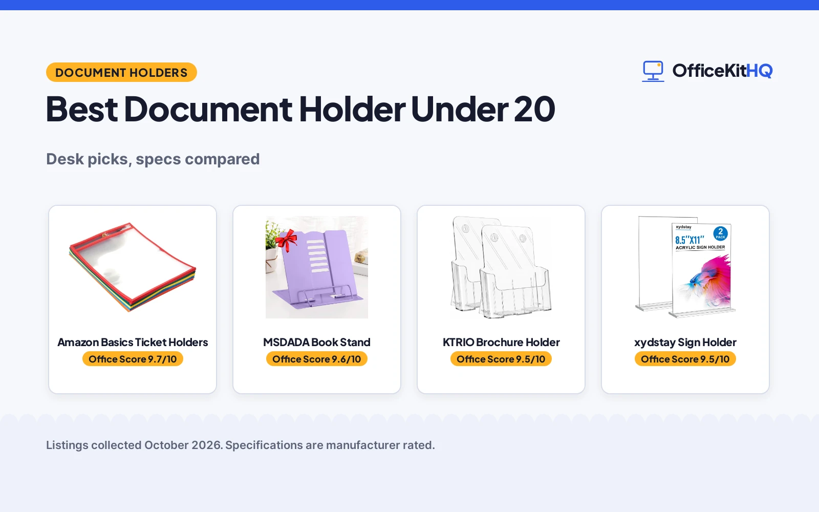 Best Document Holder Under 20 (2026): 5 Compared