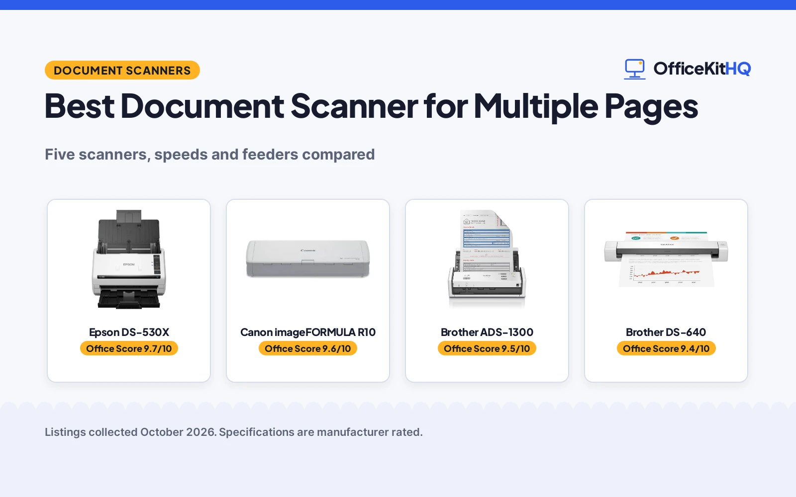 Best Document Scanner for Multiple Pages (2026): 5 Compared