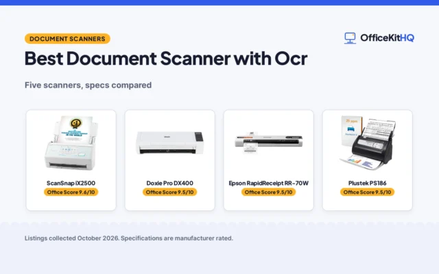 Best Document Scanner with Ocr (2026): 5 Scanners Compared