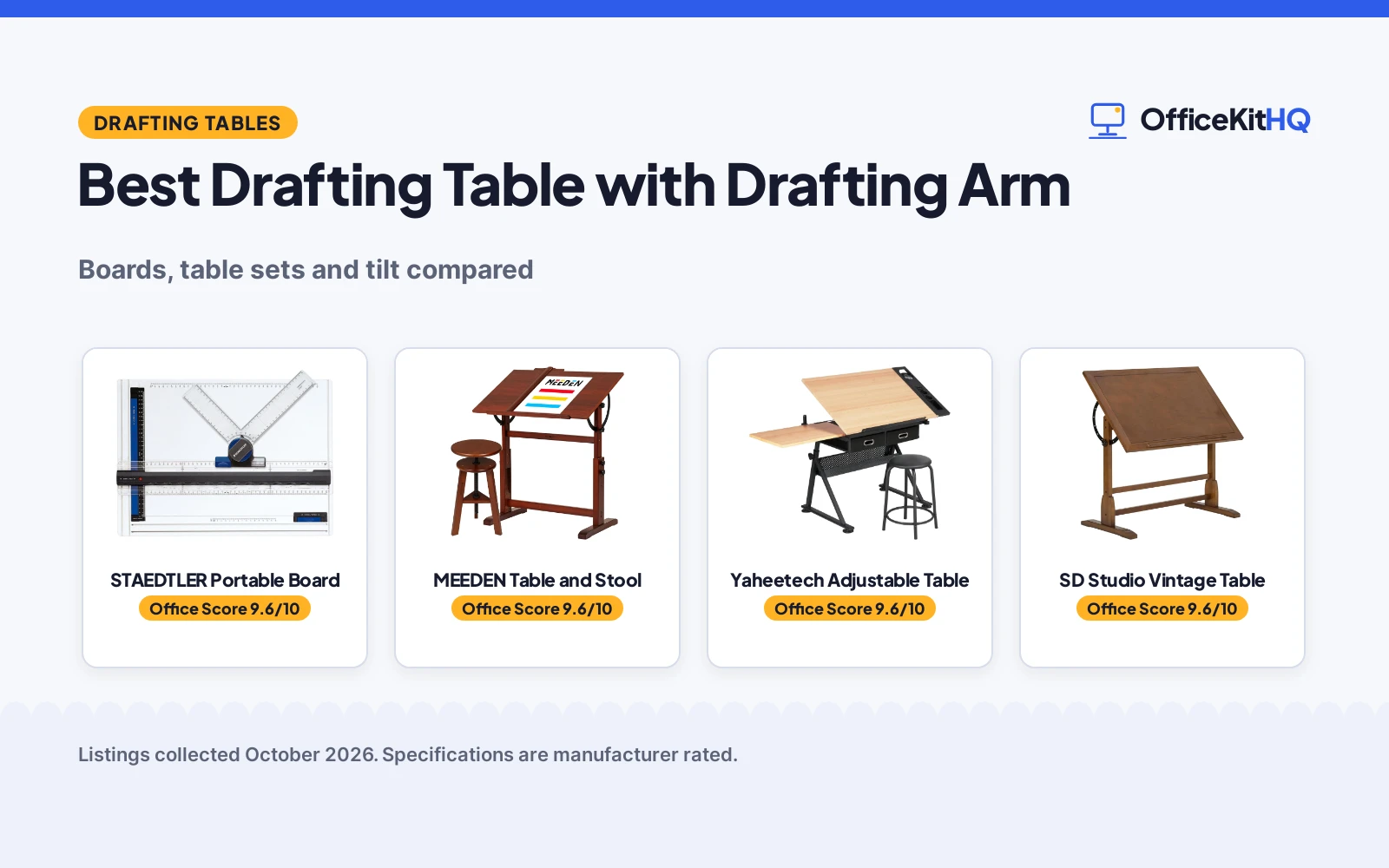 Best Drafting Table with Drafting Arm (2026): Tables Compared