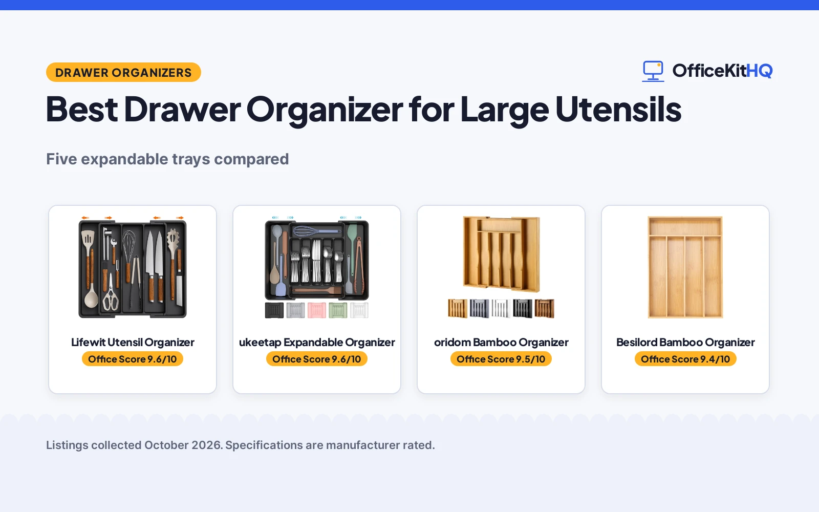 Best Drawer Organizer for Large Utensils: 5 Compared