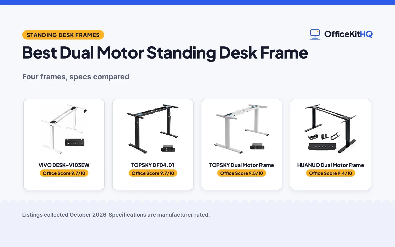 Best Dual Motor Standing Desk Frame (2026): 4 Frames Compared
