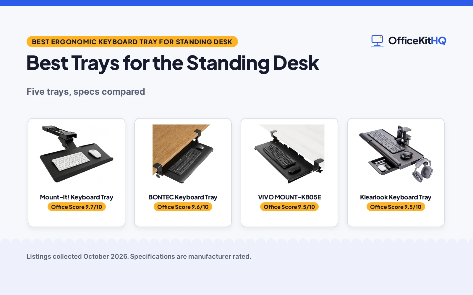 Best Ergonomic Keyboard Tray for Standing Desk (2026): 5 Compared