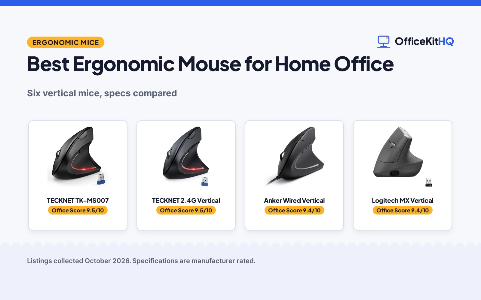 Best Ergonomic Mouse for Home Office: 6 Vertical Mice Compared