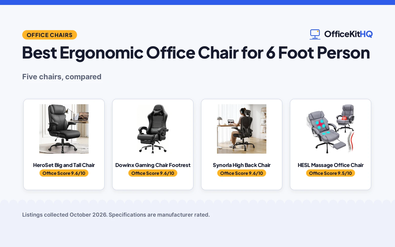 Best Ergonomic Office Chair for 6 Foot Person (2026)