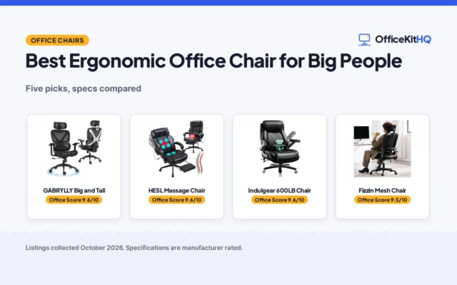 Best Ergonomic Office Chair for Big People (2026): 5 Compared