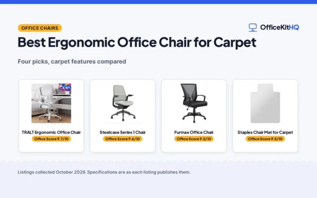 Best Ergonomic Office Chair for Carpet (2026): 4 Compared