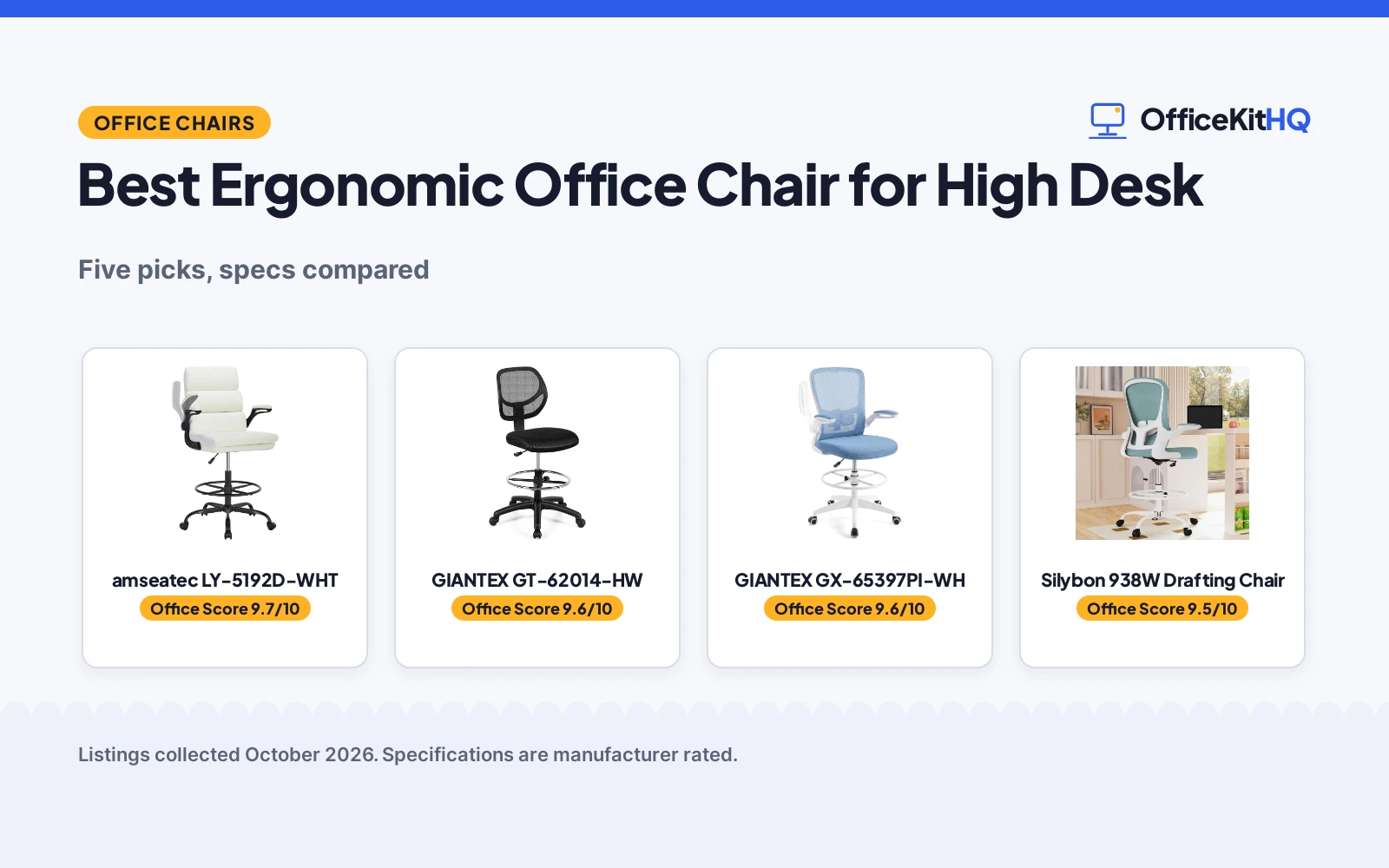Best Ergonomic Office Chair for High Desk (2026): 5 Picks Compared