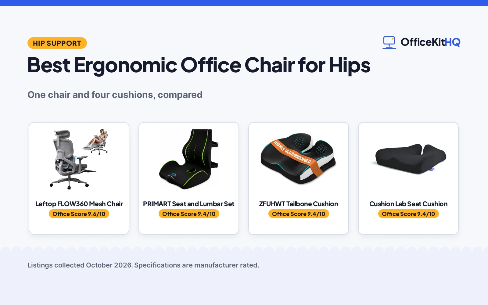 Best Ergonomic Office Chair for Hips (2026): 5 Compared