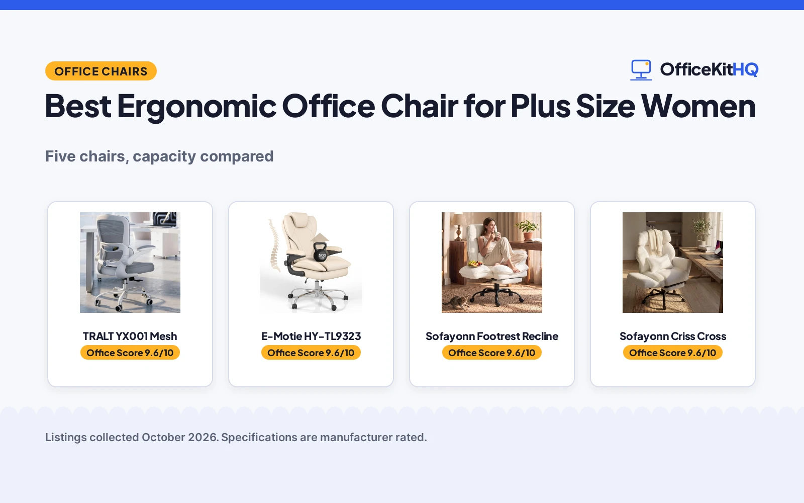 Best Ergonomic Office Chair for Plus Size Women (2026): 5 Compared