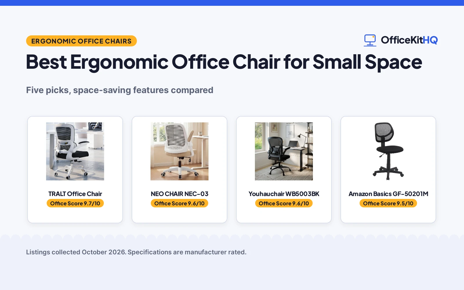 Best Ergonomic Office Chair for Small Space: 5 Compared