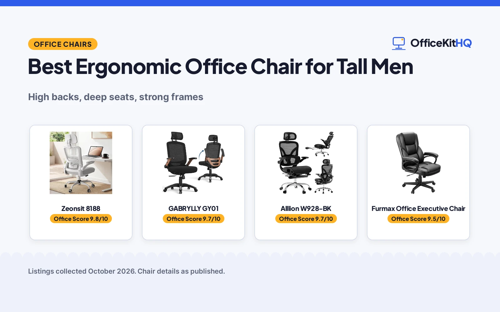 Best Ergonomic Office Chair for Tall Men (2026): 5 Compared