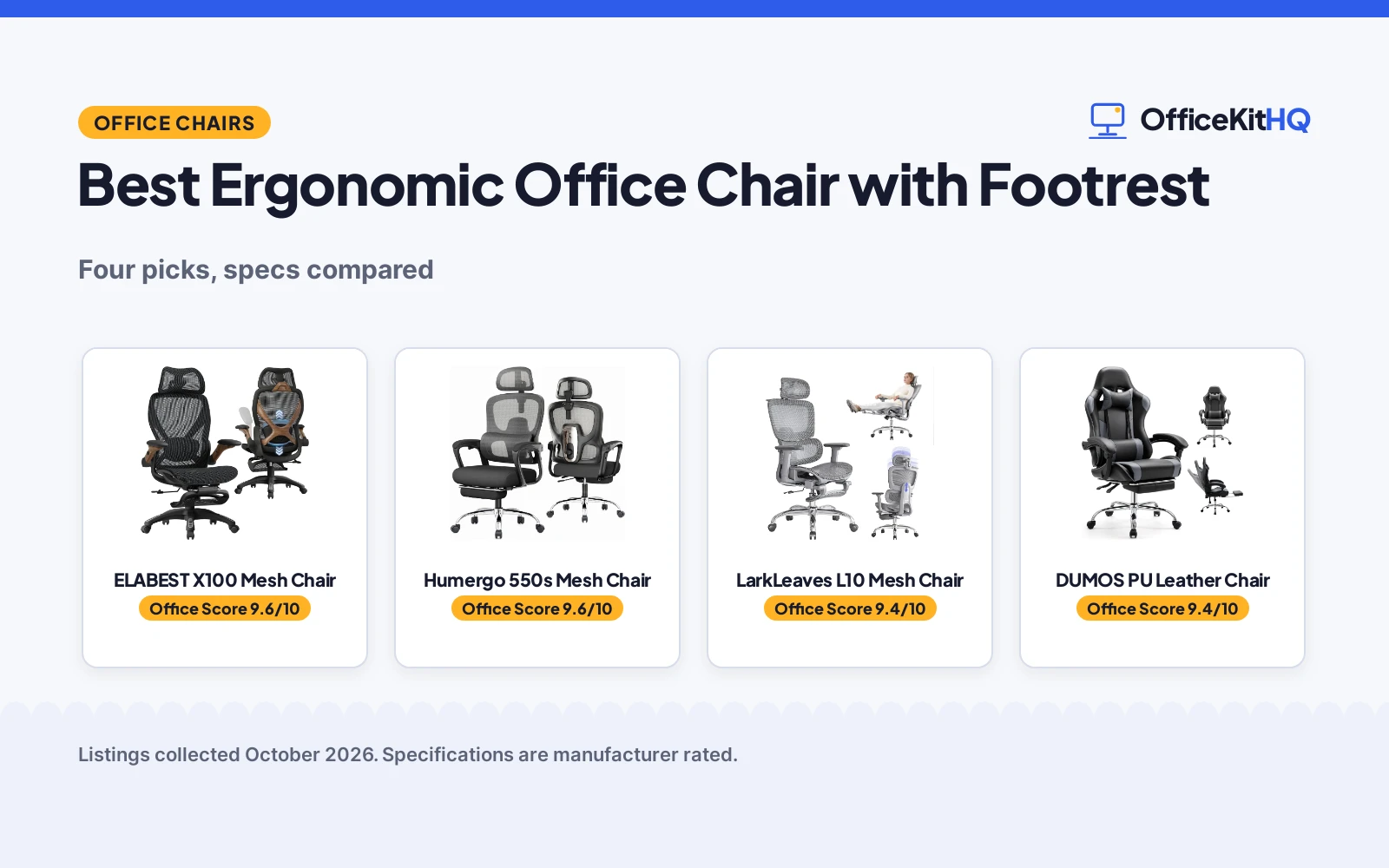 Best Ergonomic Office Chair with Footrest (2026): 4 Picks Compared