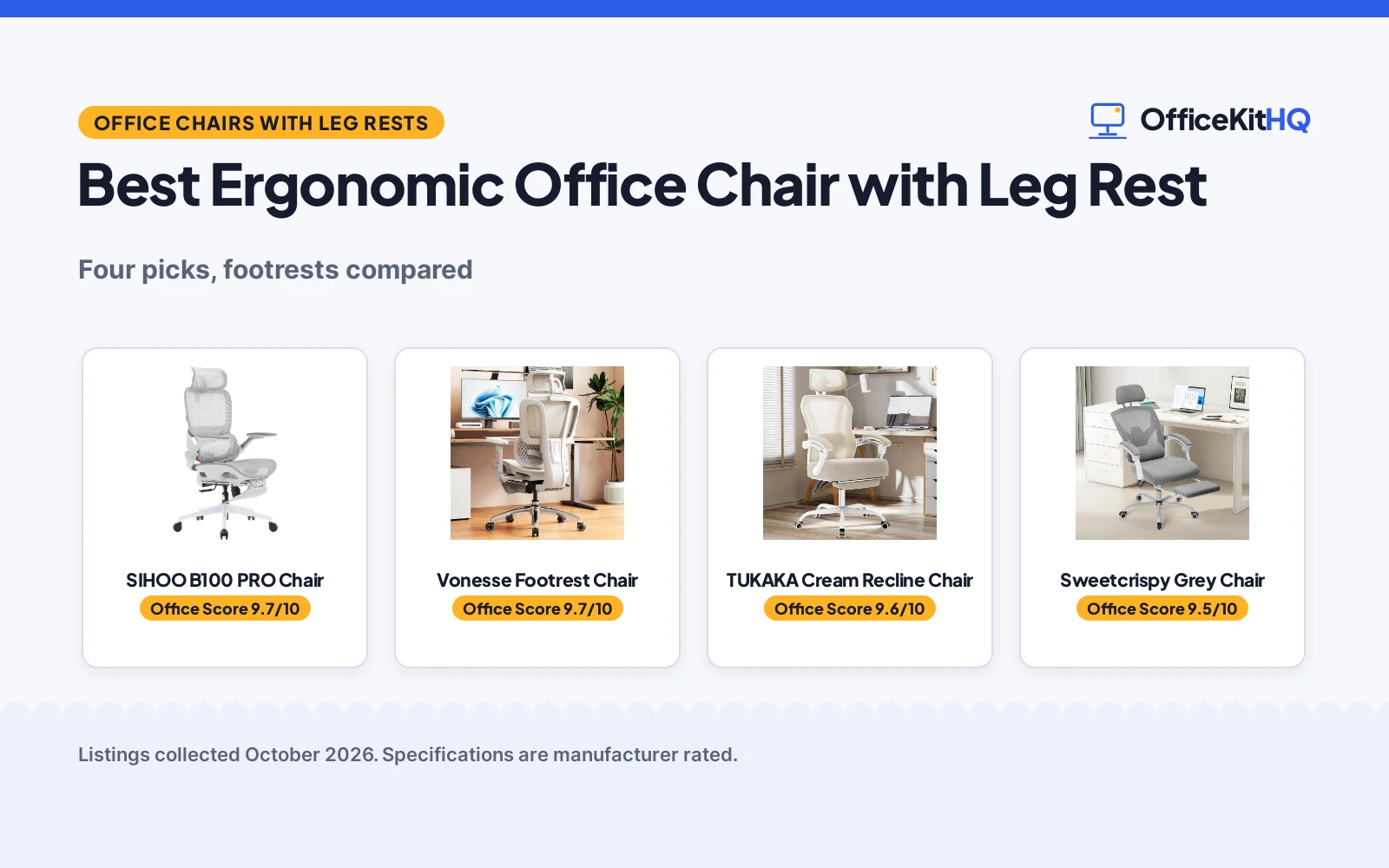 Best Ergonomic Office Chair with Leg Rest (2026): 4 Picks Compared