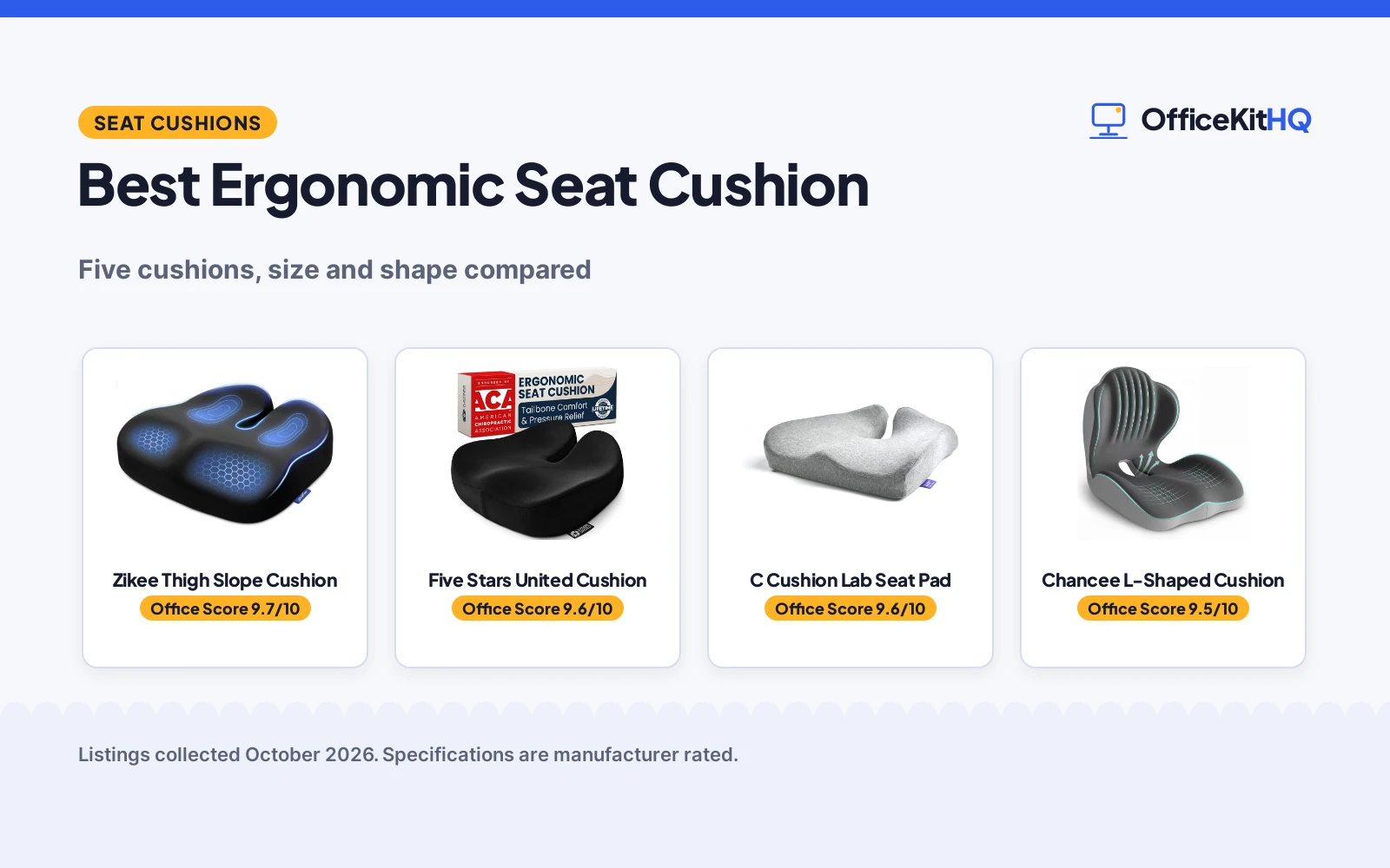 Best Ergonomic Seat Cushion (2026): Five Compared