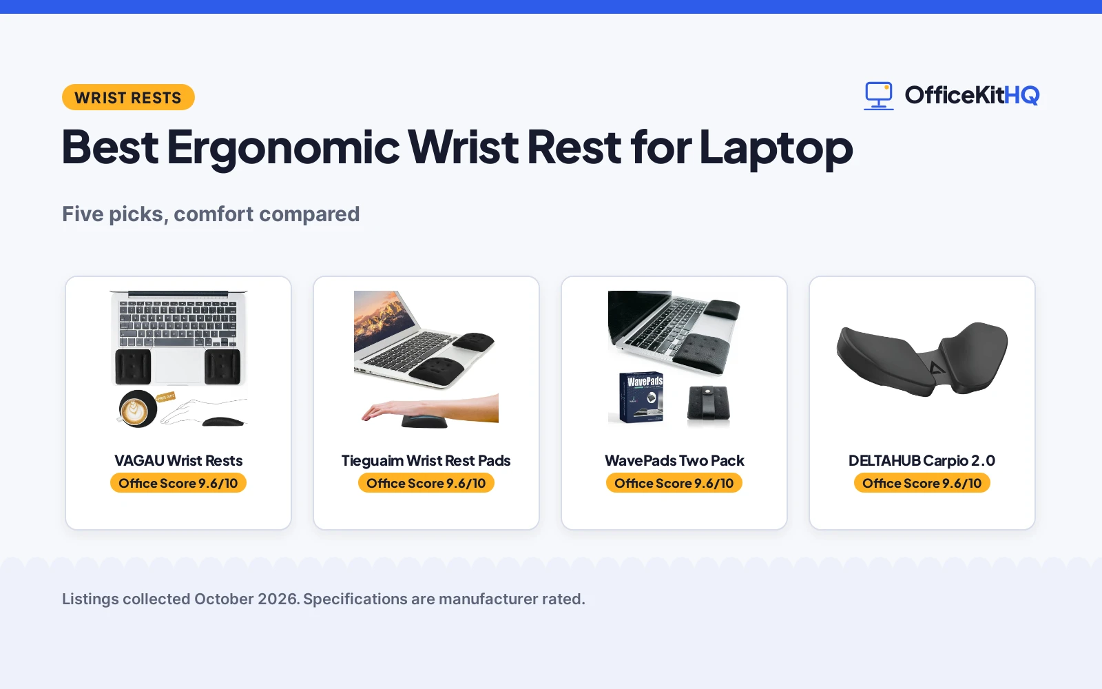 Best Ergonomic Wrist Rest for Laptop (2026): 5 Picks