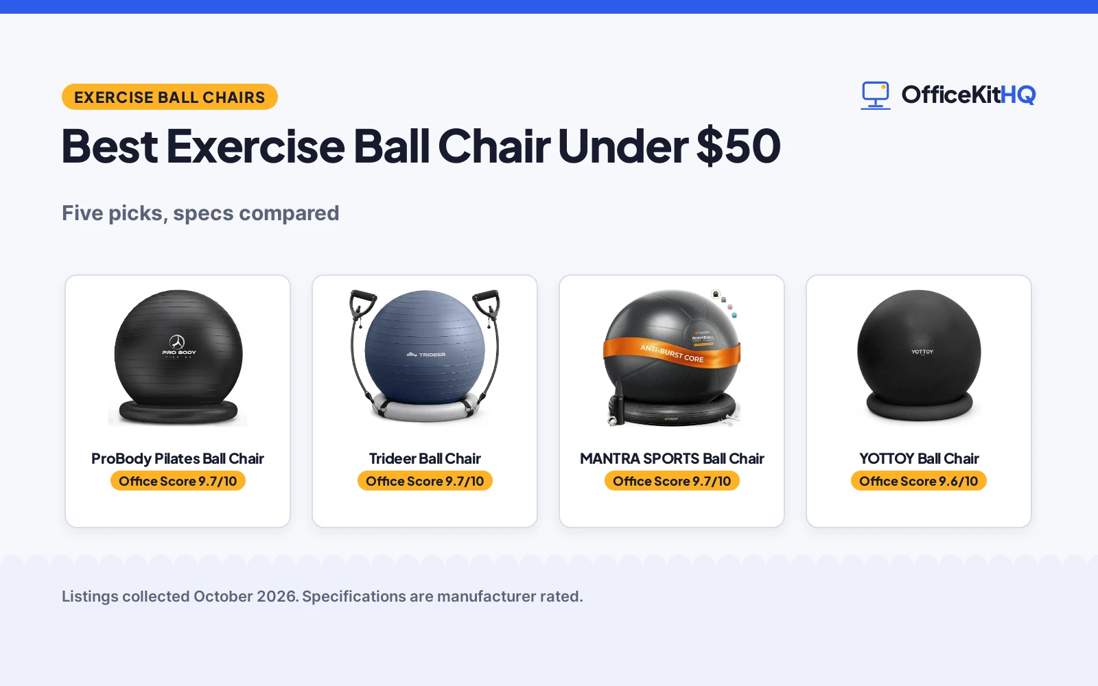 Best Exercise Ball Chair Under $50 (2026): 5 Picks Compared