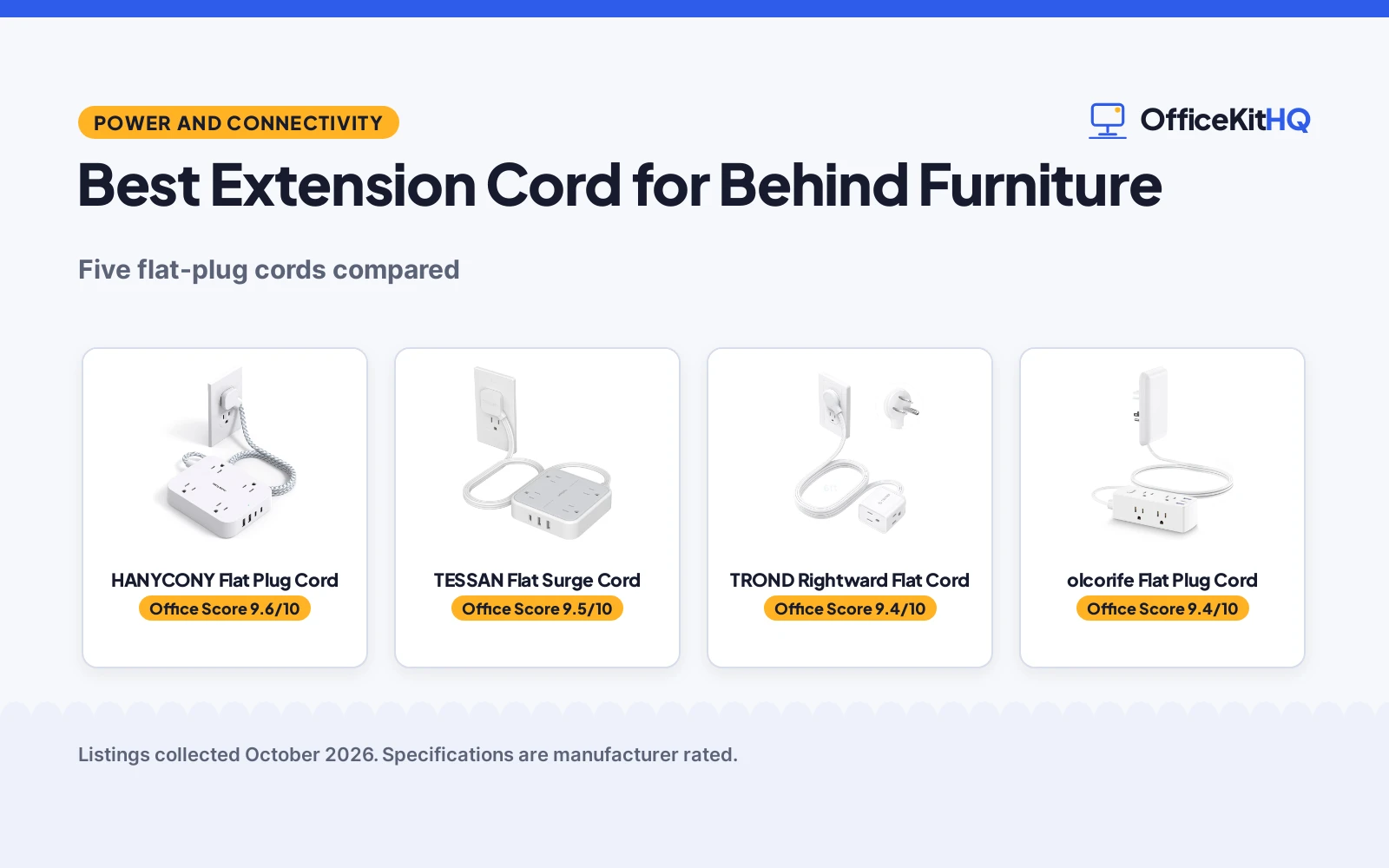Best Extension Cord for Behind Furniture (2026): 5 Compared