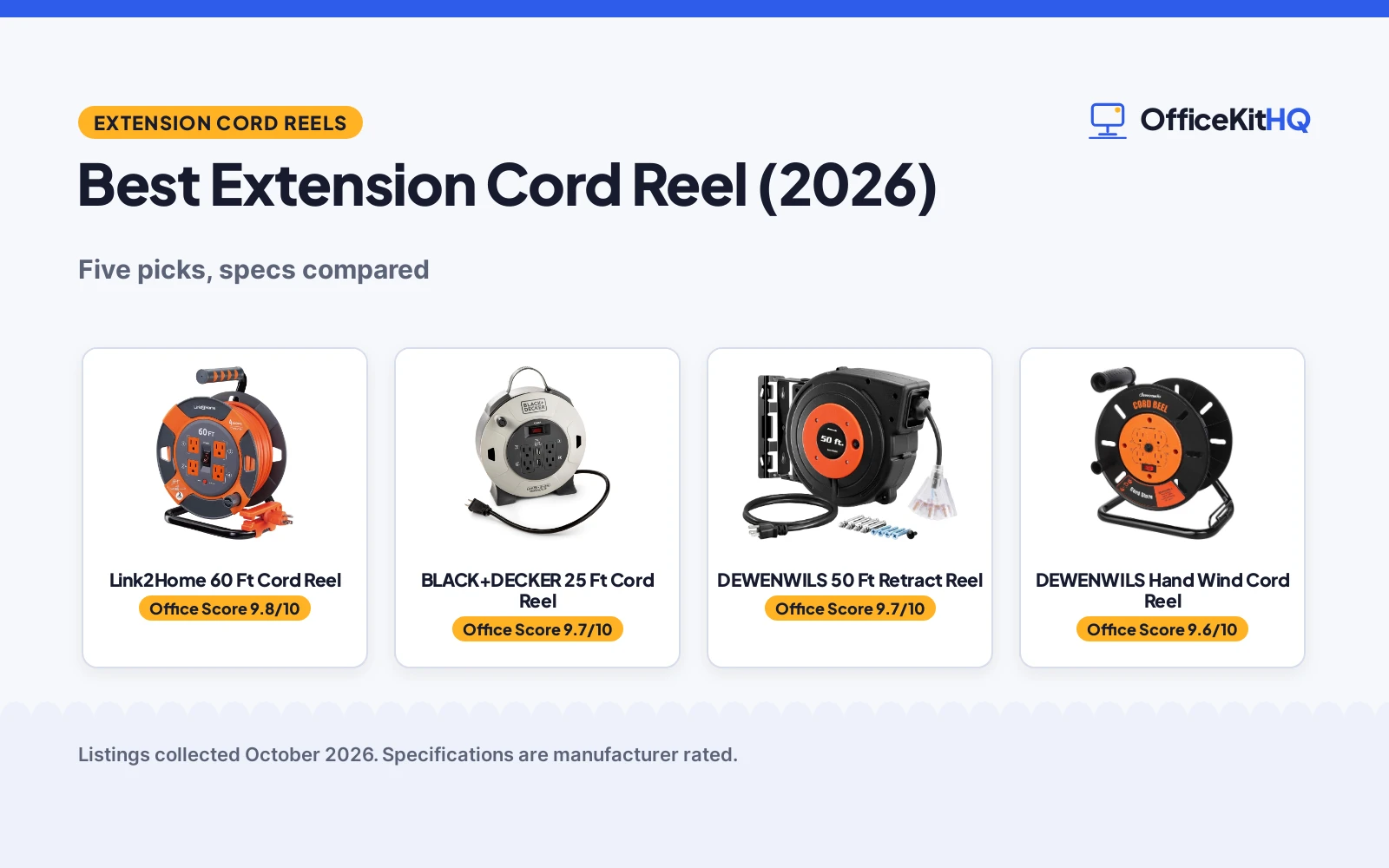 Best Extension Cord Reel (2026): 5 Picks Compared