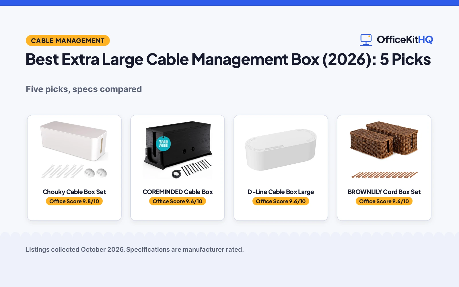 Best Extra Large Cable Management Box (2026): 5 Picks