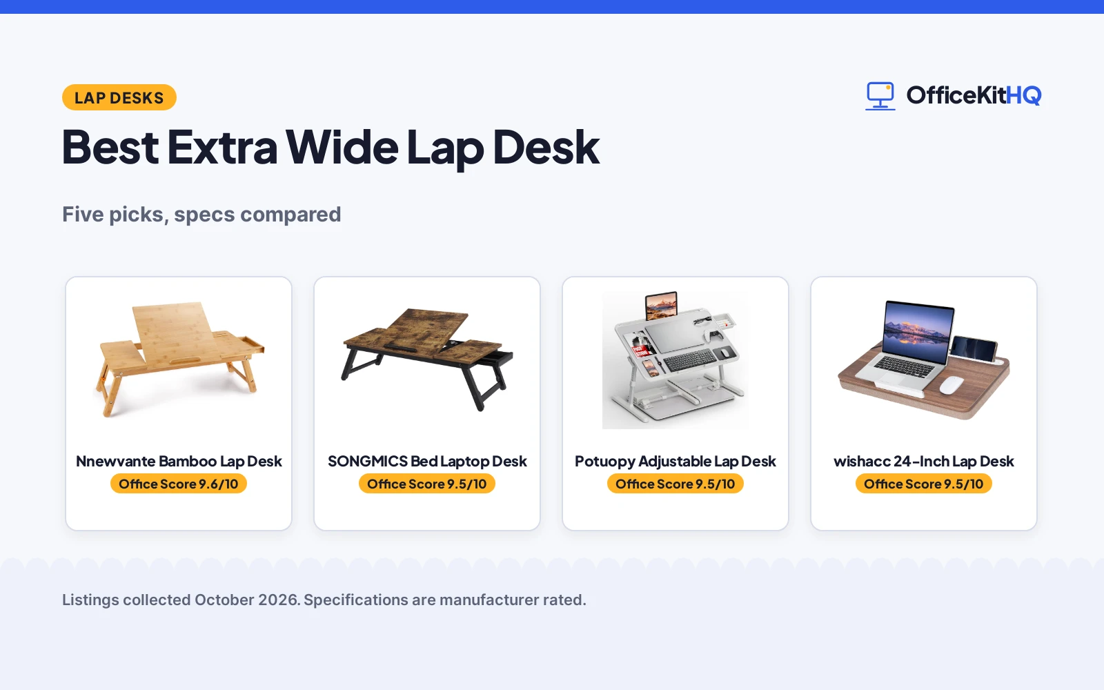 Best Extra Wide Lap Desk (2026): 5 Picks Compared