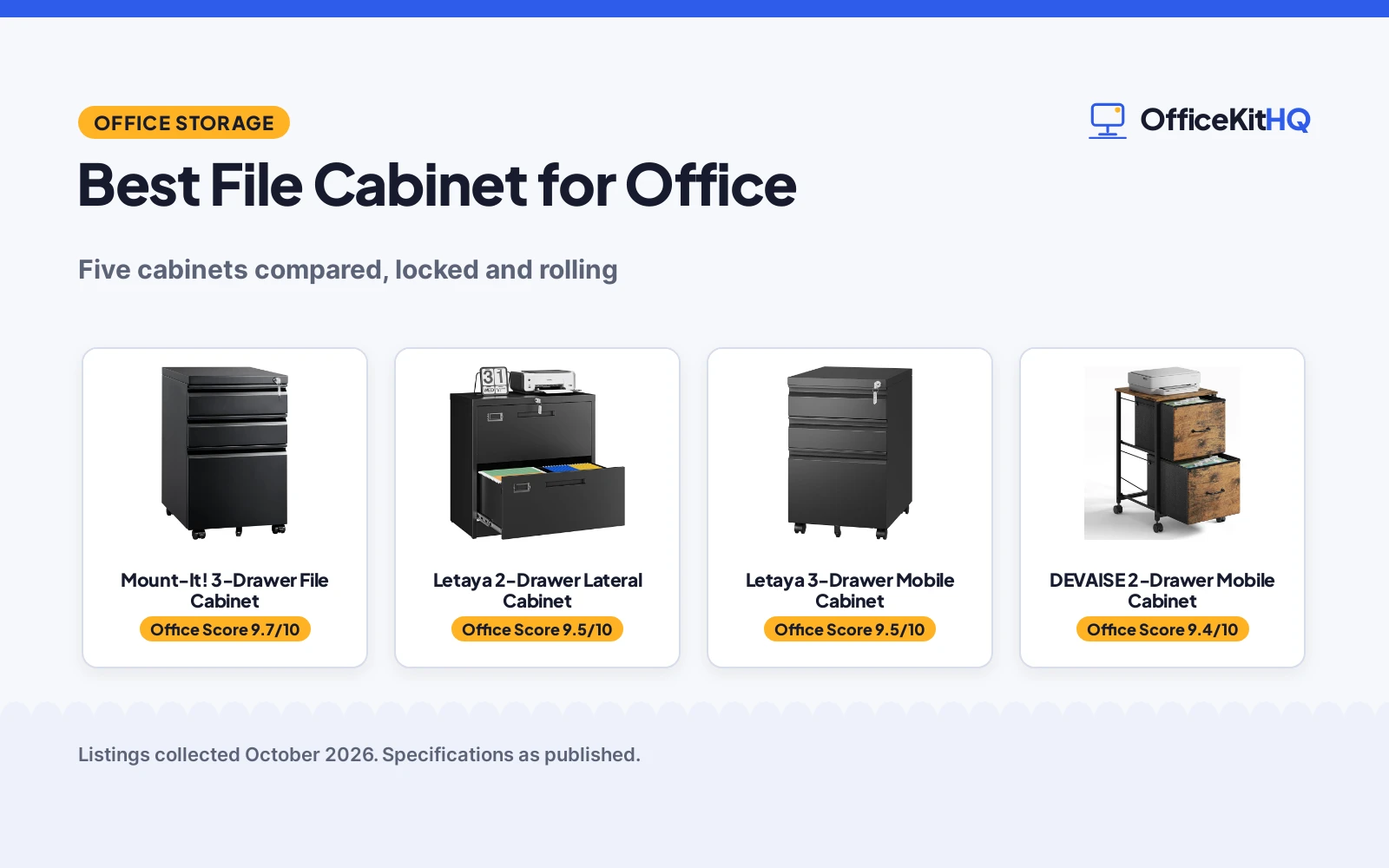 Best File Cabinet for Office (2026): 5 Compared