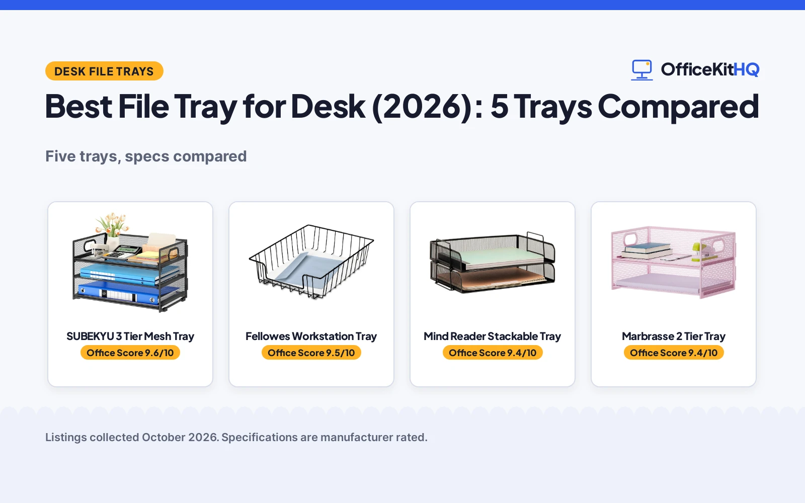 Best File Tray for Desk (2026): 5 Trays Compared