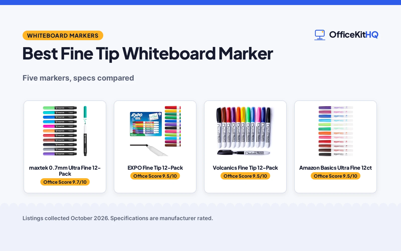 Best Fine Tip Whiteboard Marker (2026): 5 Compared