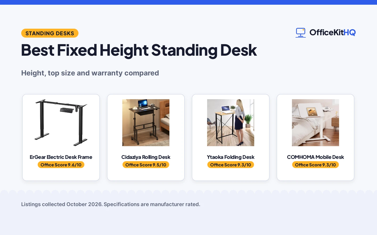 Best Fixed Height Standing Desk (2026): Picks Compared