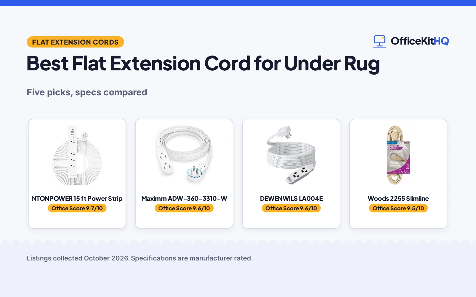 Best Flat Extension Cord for Under Rug (2026): 5 Picks