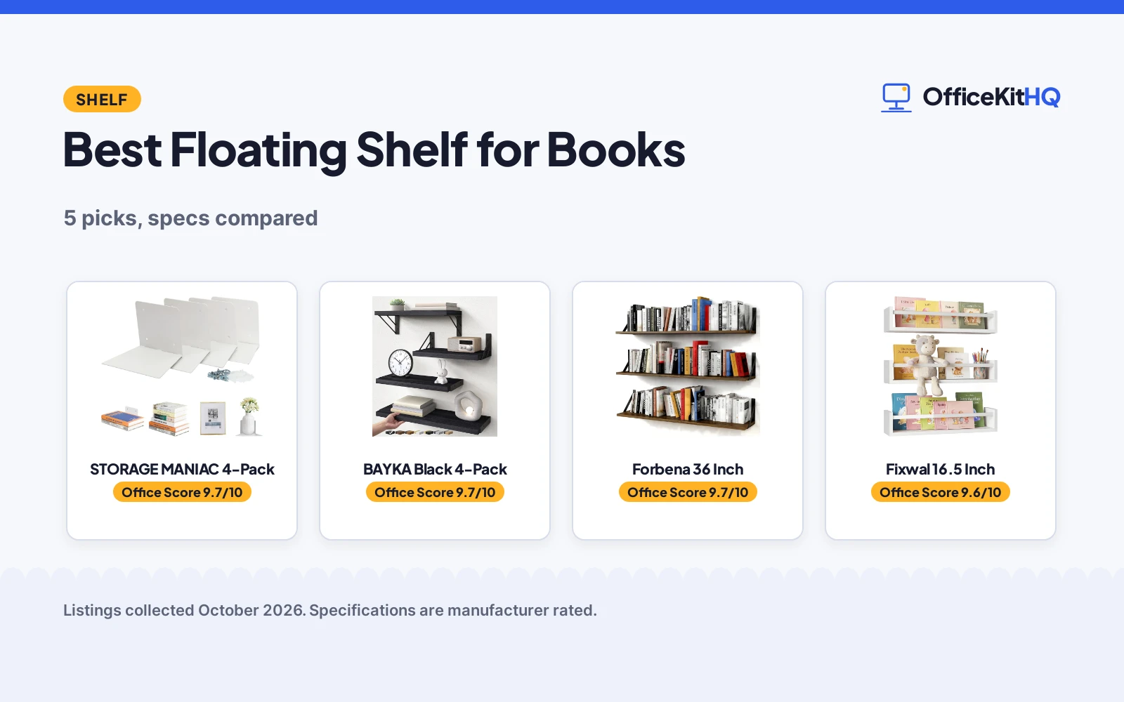 Best Floating Shelf for Books (2026): 5 Picks