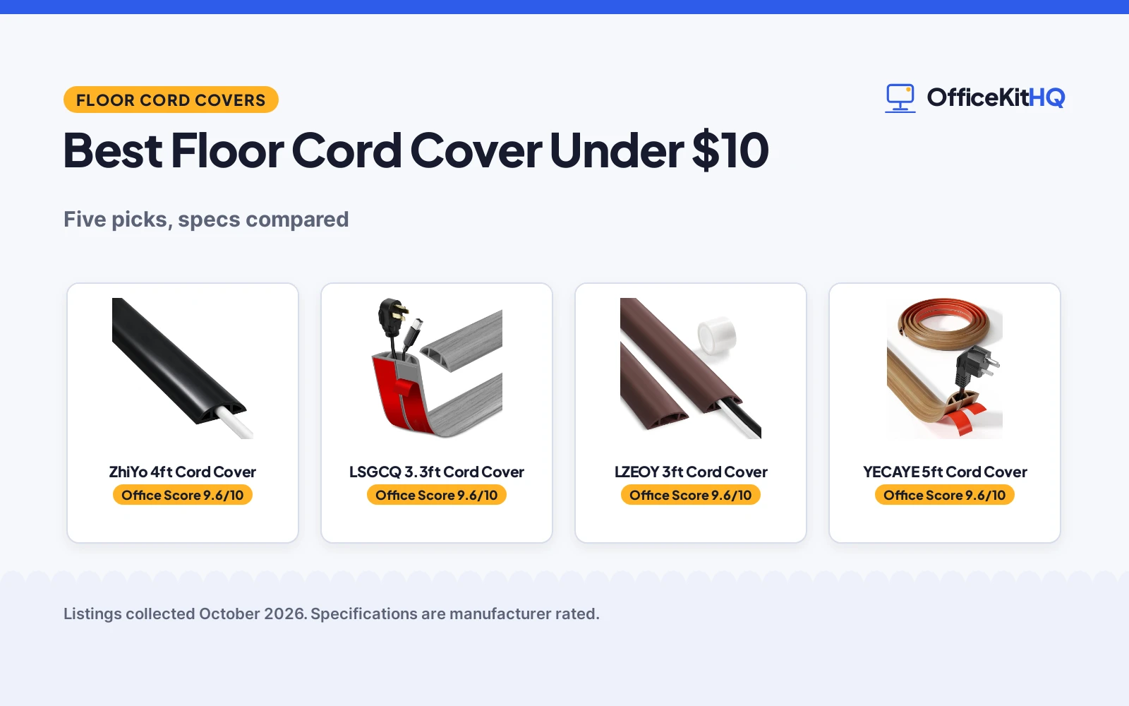 Best Floor Cord Cover Under $10 (2026): 5 Compared