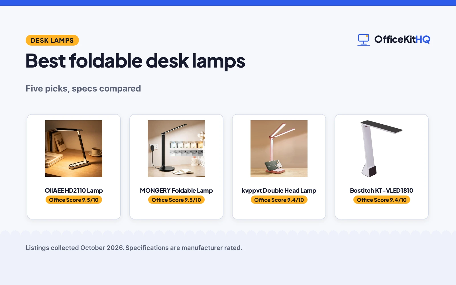 Best Foldable Desk Lamp (2026): 5 Picks for Small Desks
