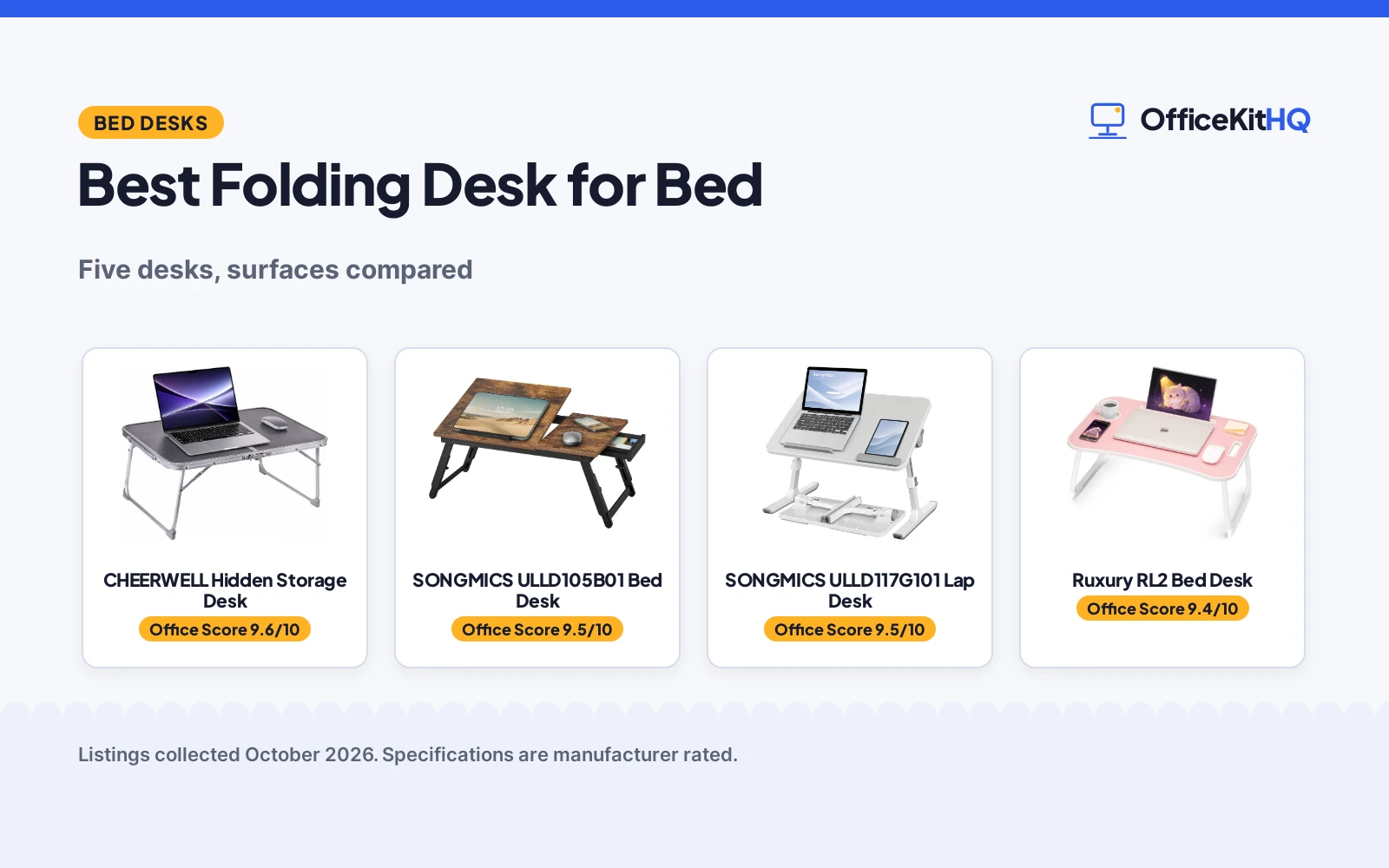 Best Folding Desk for Bed (2026): 5 Picks Compared