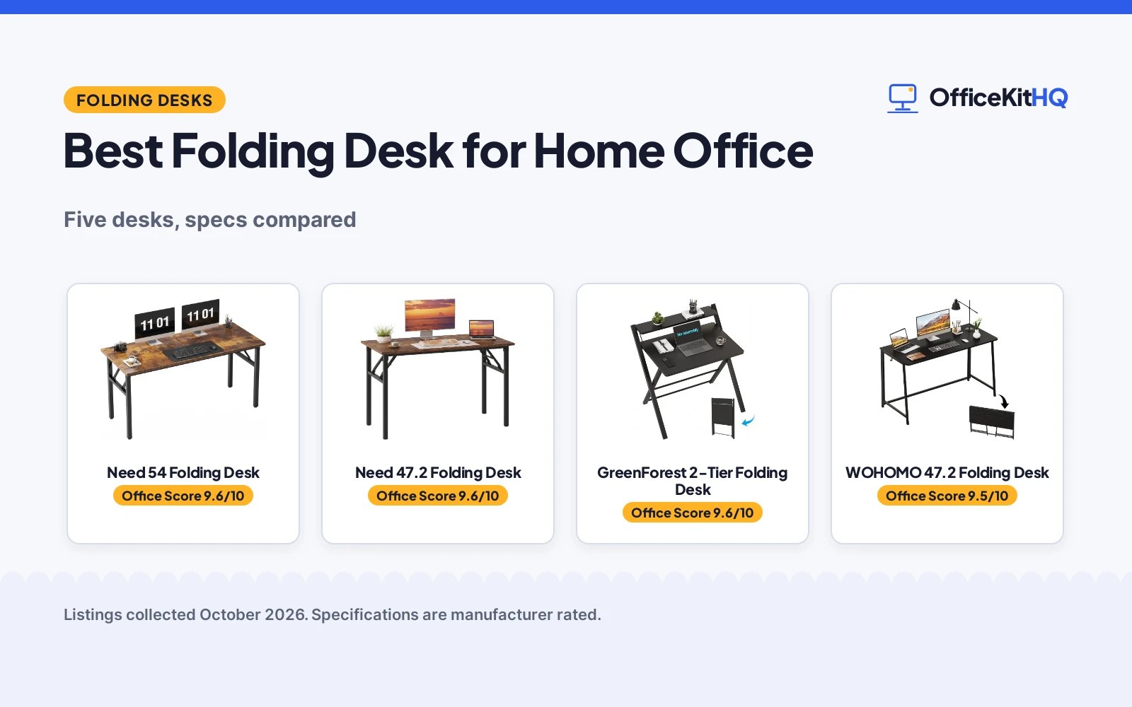 Best Folding Desk for Home Office (2026): 5 Picks Compared