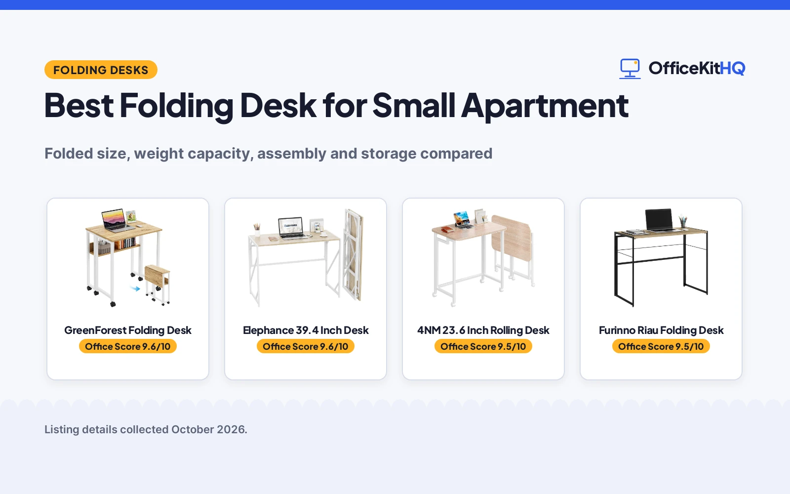 Best Folding Desk for Small Apartment (2026): 5 Picks