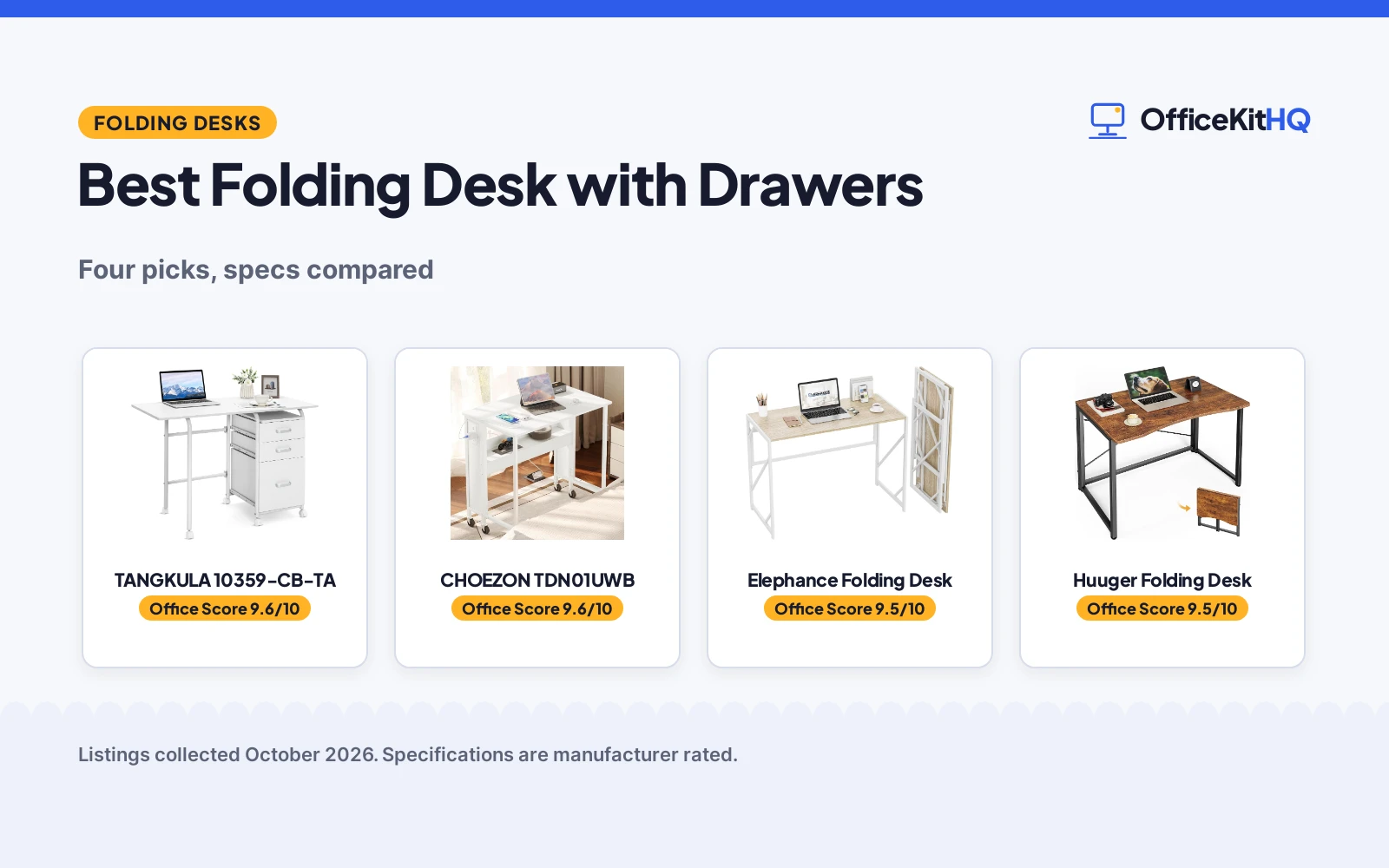 Best Folding Desk with Drawers (2026): 4 Picks Compared