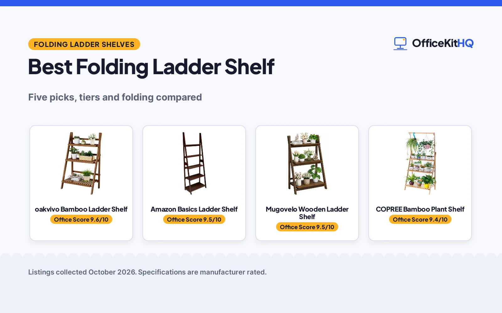 Best Folding Ladder Shelf (2026): 5 Picks Compared