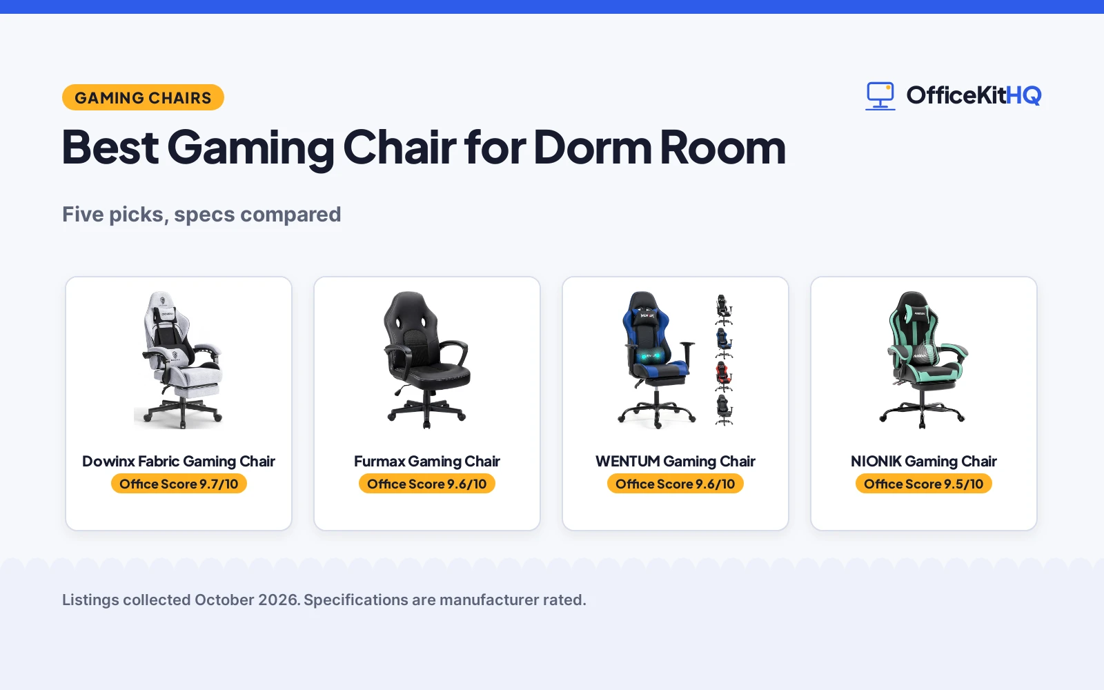 Best Gaming Chair for Dorm Room (2026): 5 Picks Compared