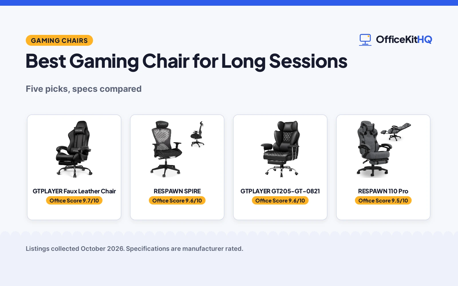 Best Gaming Chair for Long Sessions (2026): 5 Marathon-Day Picks