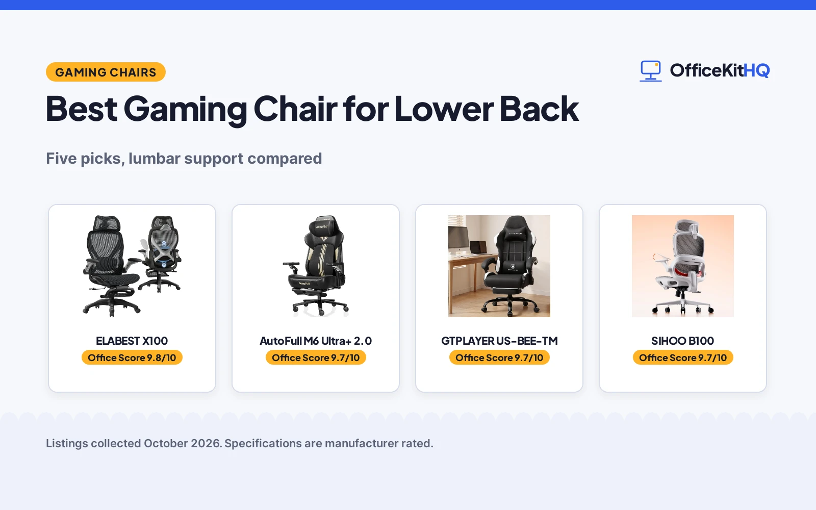 Best Gaming Chair for Lower Back (2026): 5 Picks Compared
