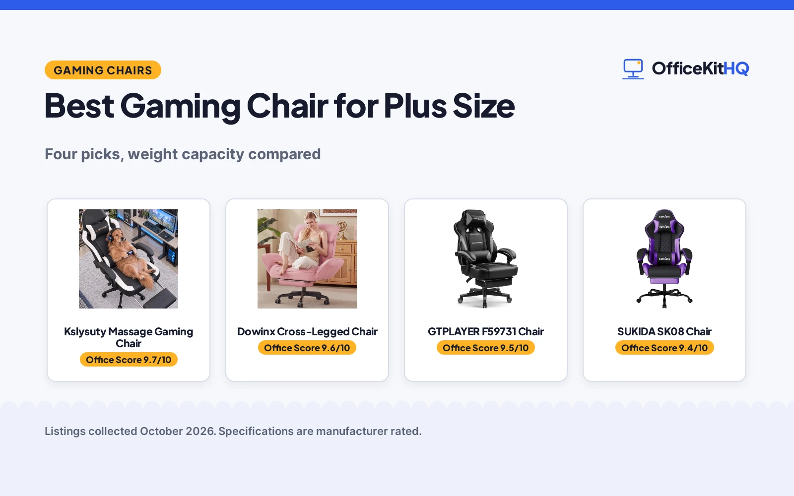 Best Gaming Chair for Plus Size (2026): 6 Picks Compared