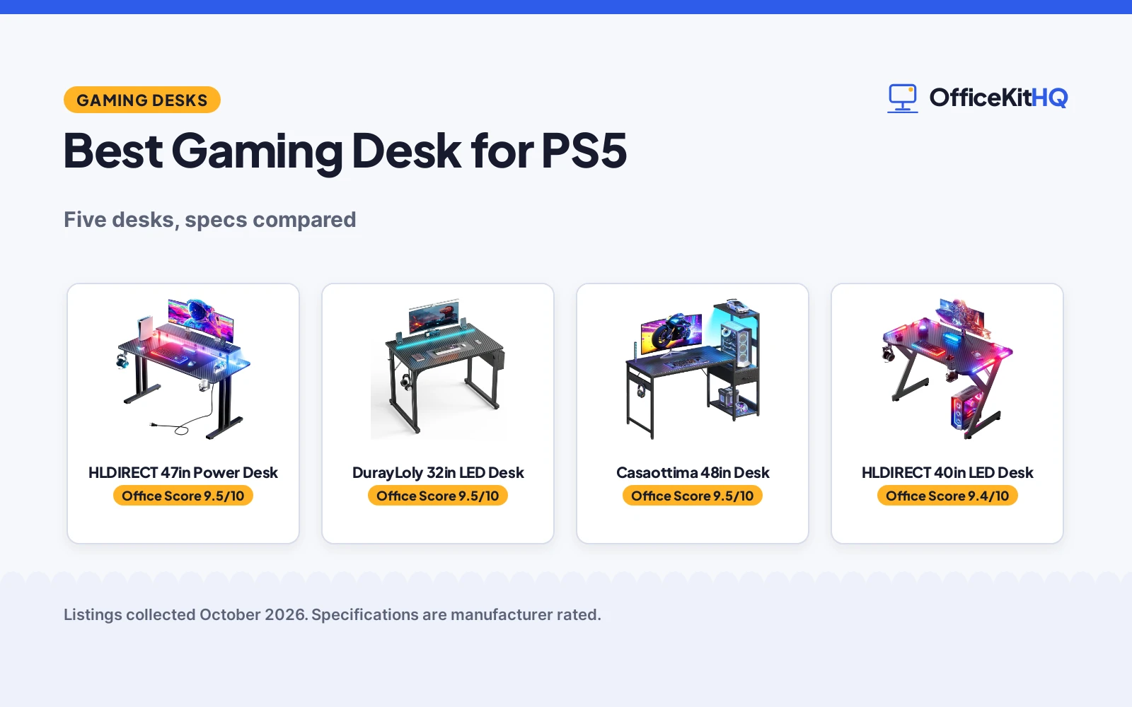 Best Gaming Desk for PS5 (2026): 5 Compared