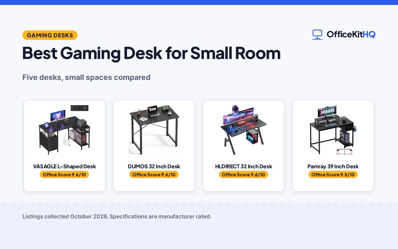 Best Gaming Desk for Small Room (2026): 5 Picks Compared