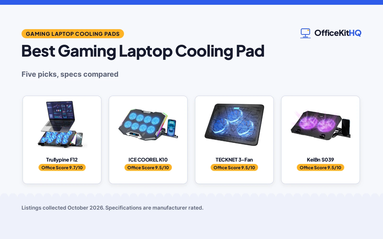 Best Gaming Laptop Cooling Pad (2026): 5 Picks Compared and Scored