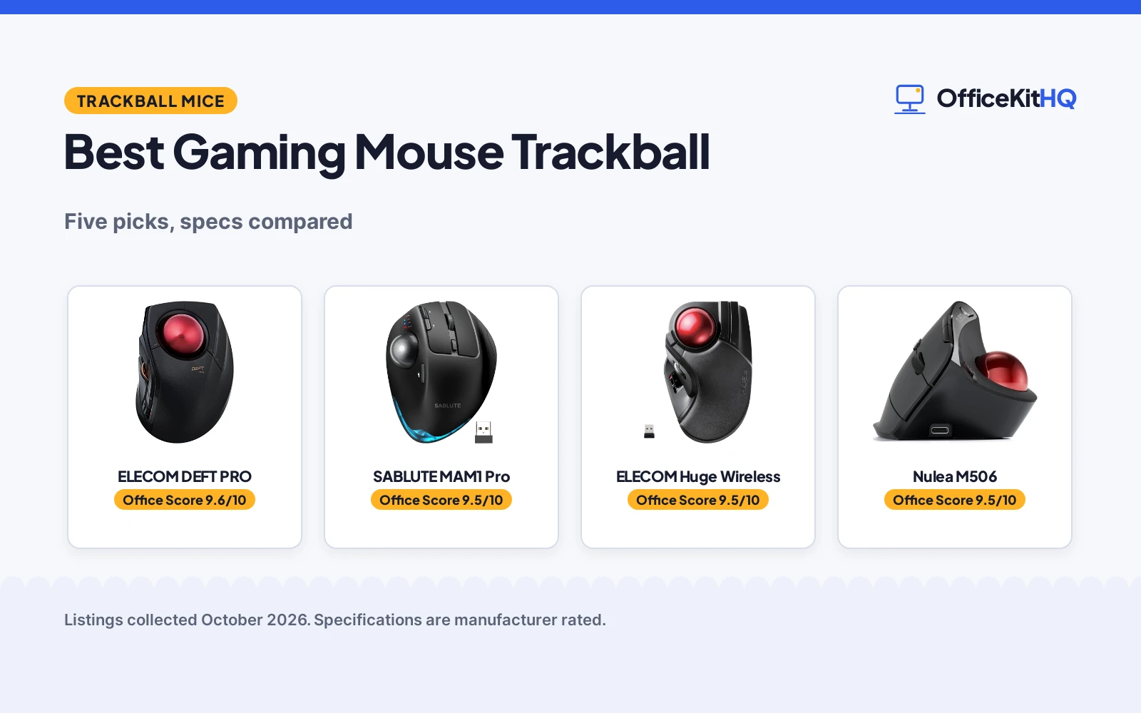 Best Gaming Mouse Trackball (2026): 5 Picks Compared