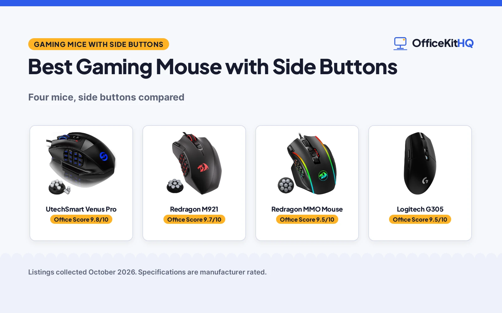 Best Gaming Mouse with Side Buttons (2026): 4 Mice Compared